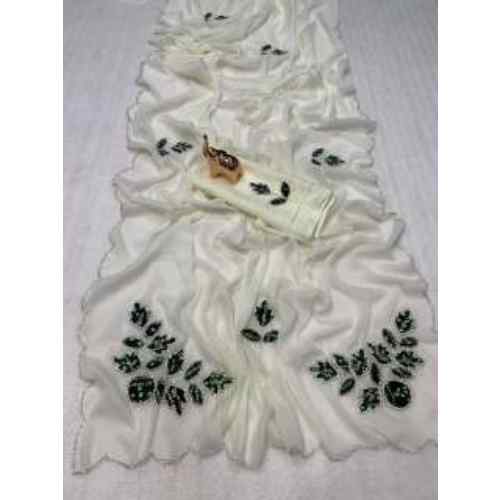 Green Bandhani Handwork Star Georgette Saree