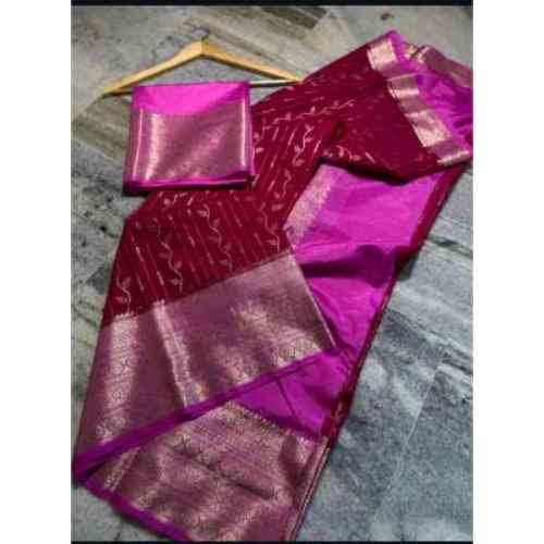 Rani Pink Zari Border Saree