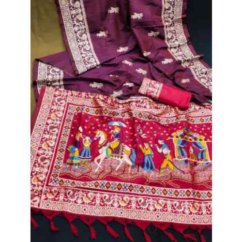 Wine Purple / Plum saree