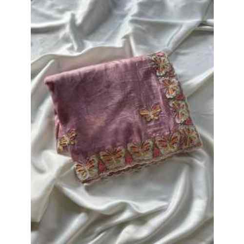 Lavender Mist Butterfly Embroidered Saree