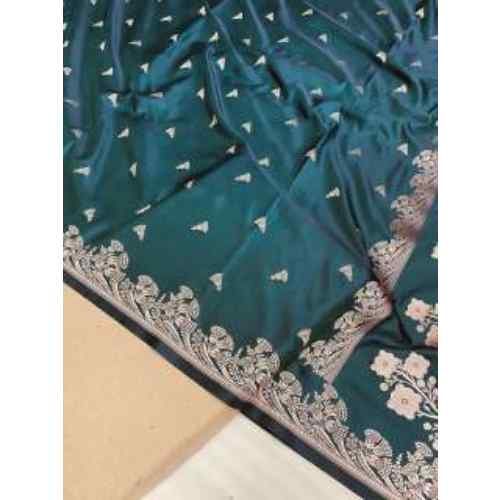 Regal Teal Green Banarasi Alfie Saree