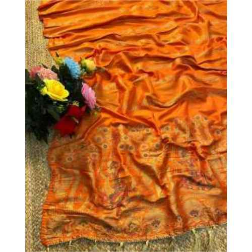 Burnt Orange / Rust Orange Stunning Zari Saree!