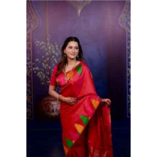Rich Red & Gold Temple Glow Premium Soft Silk Saree Collection