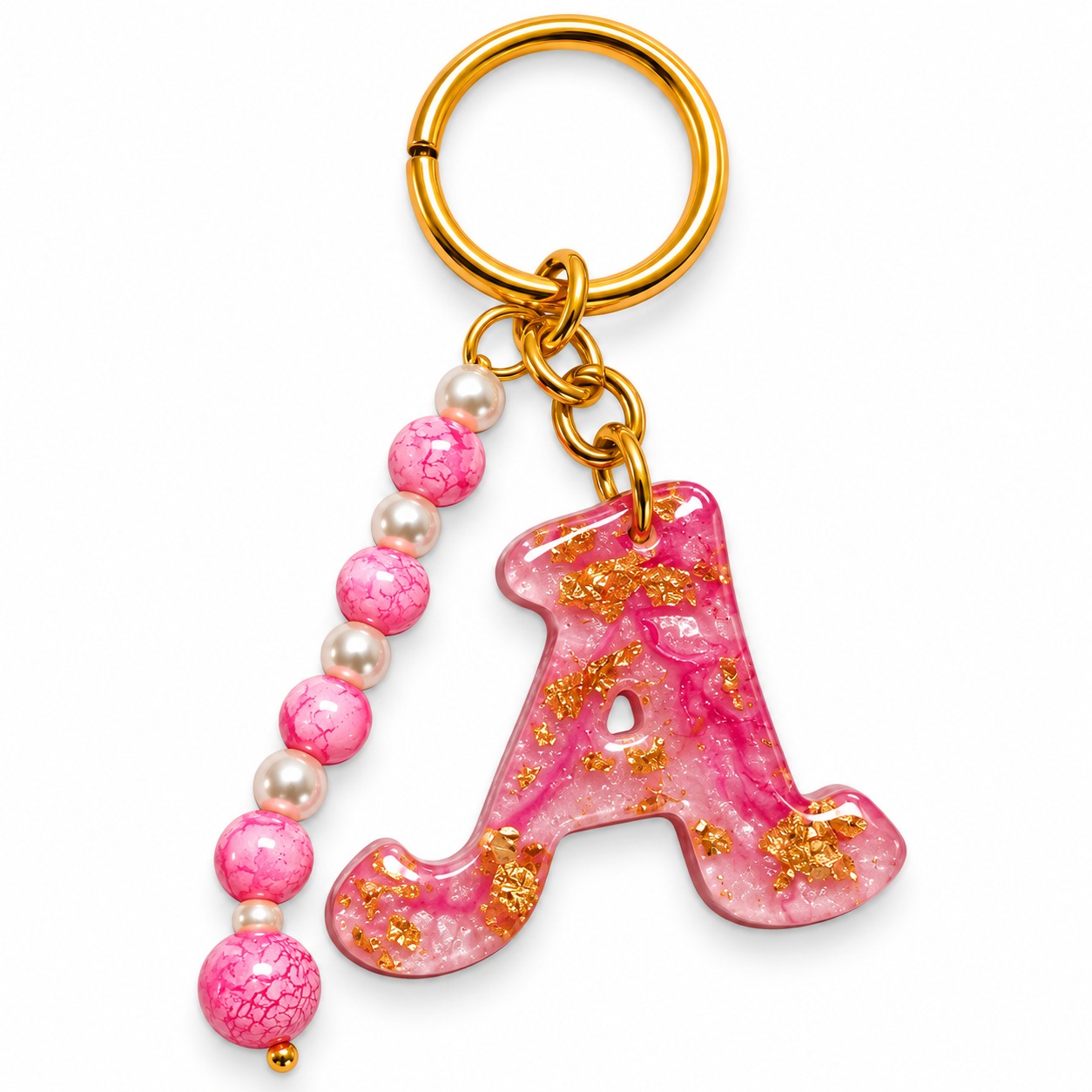 Alphabet Epoxy Resin Keychain