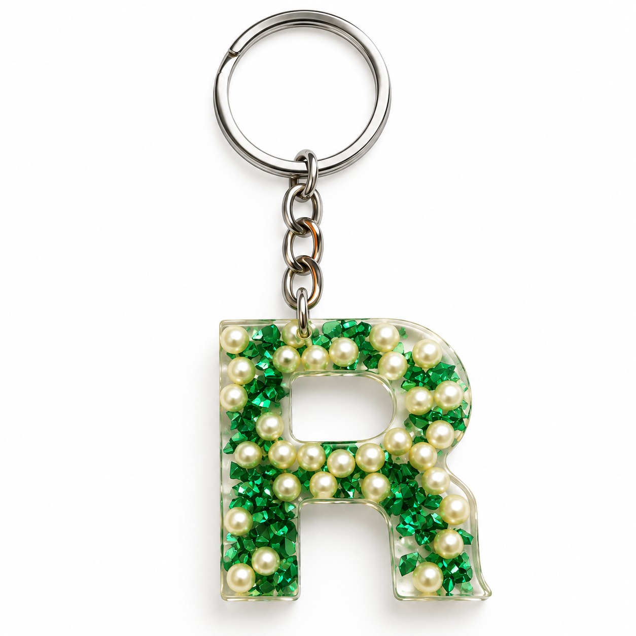 Alphabet Epoxy Resin Keychain