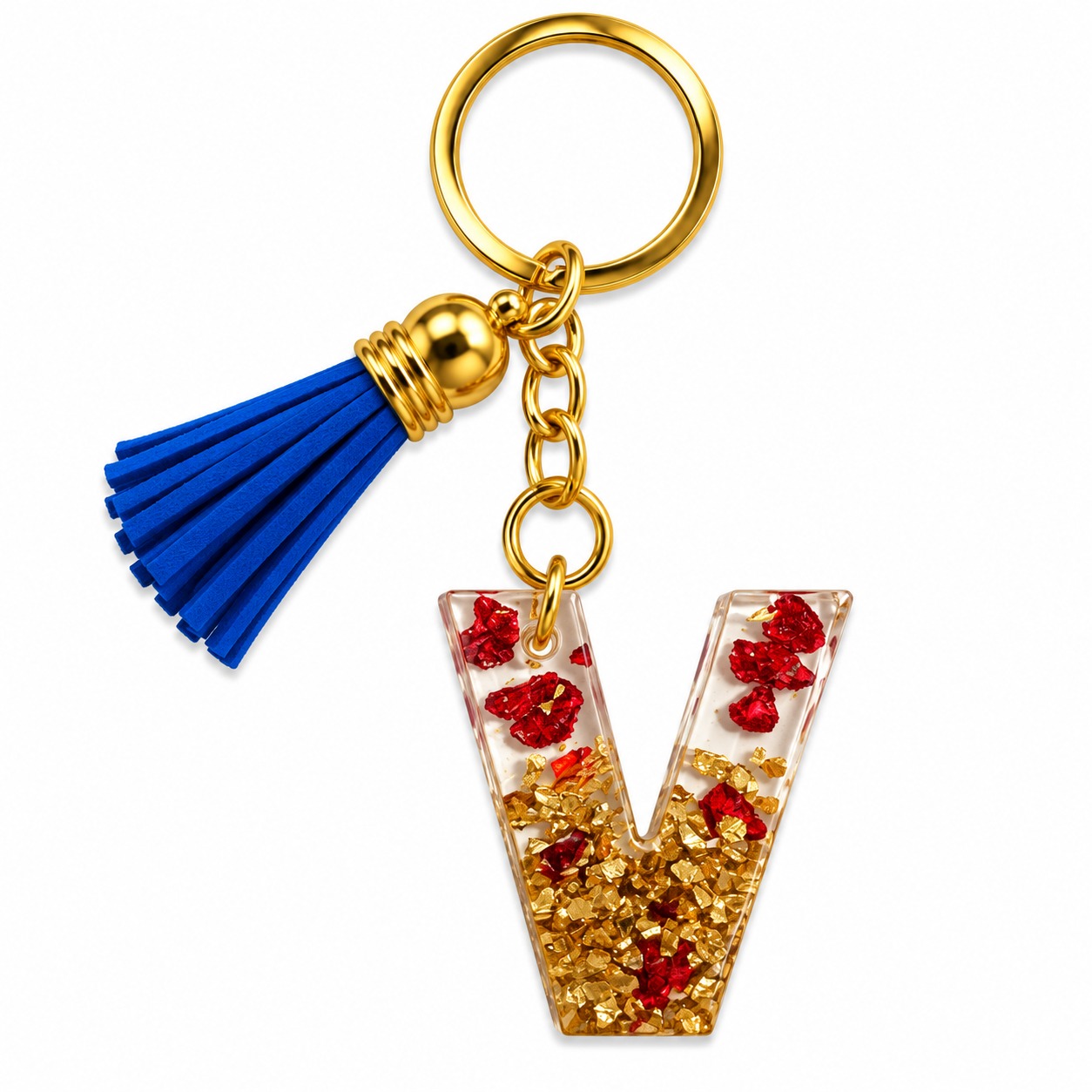 Alphabet Epoxy Resin Keychain