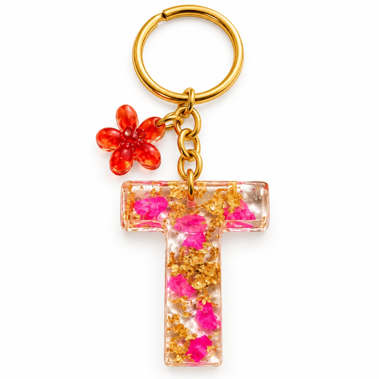 Alphabet Epoxy Resin Keychain