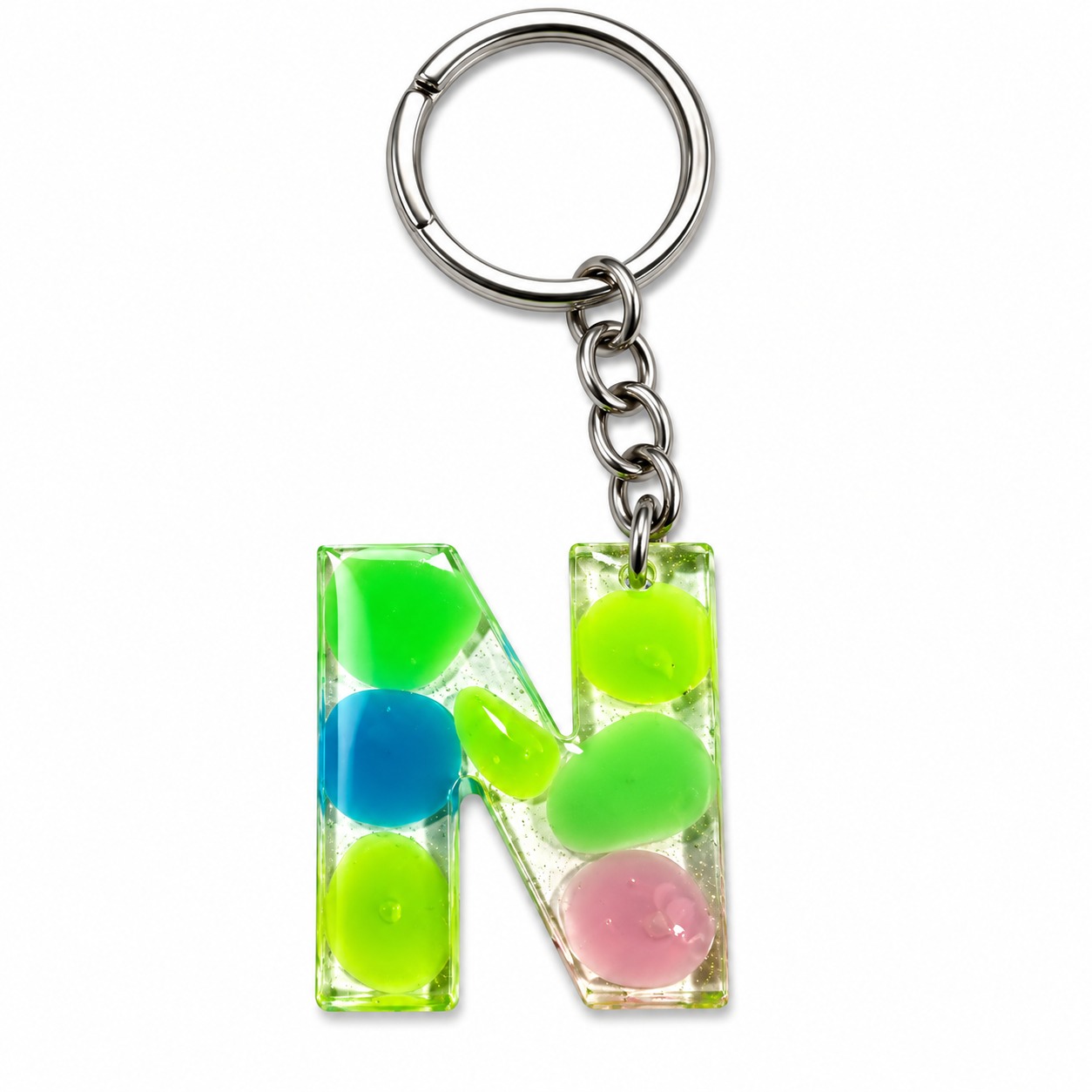 Alphabet Epoxy Resin Keychain