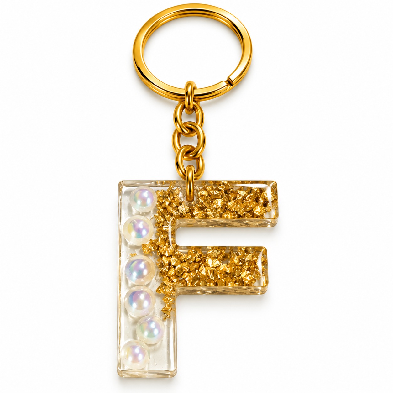 Alphabet Epoxy Resin Keychain