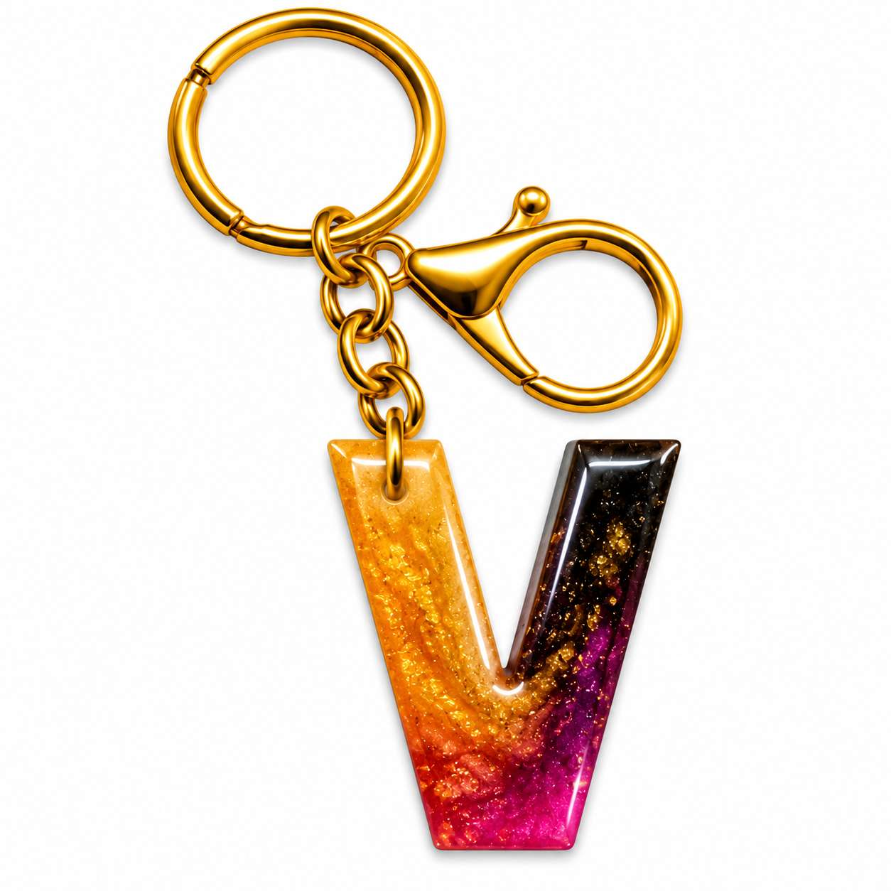 Alphabet Epoxy Resin Keychain