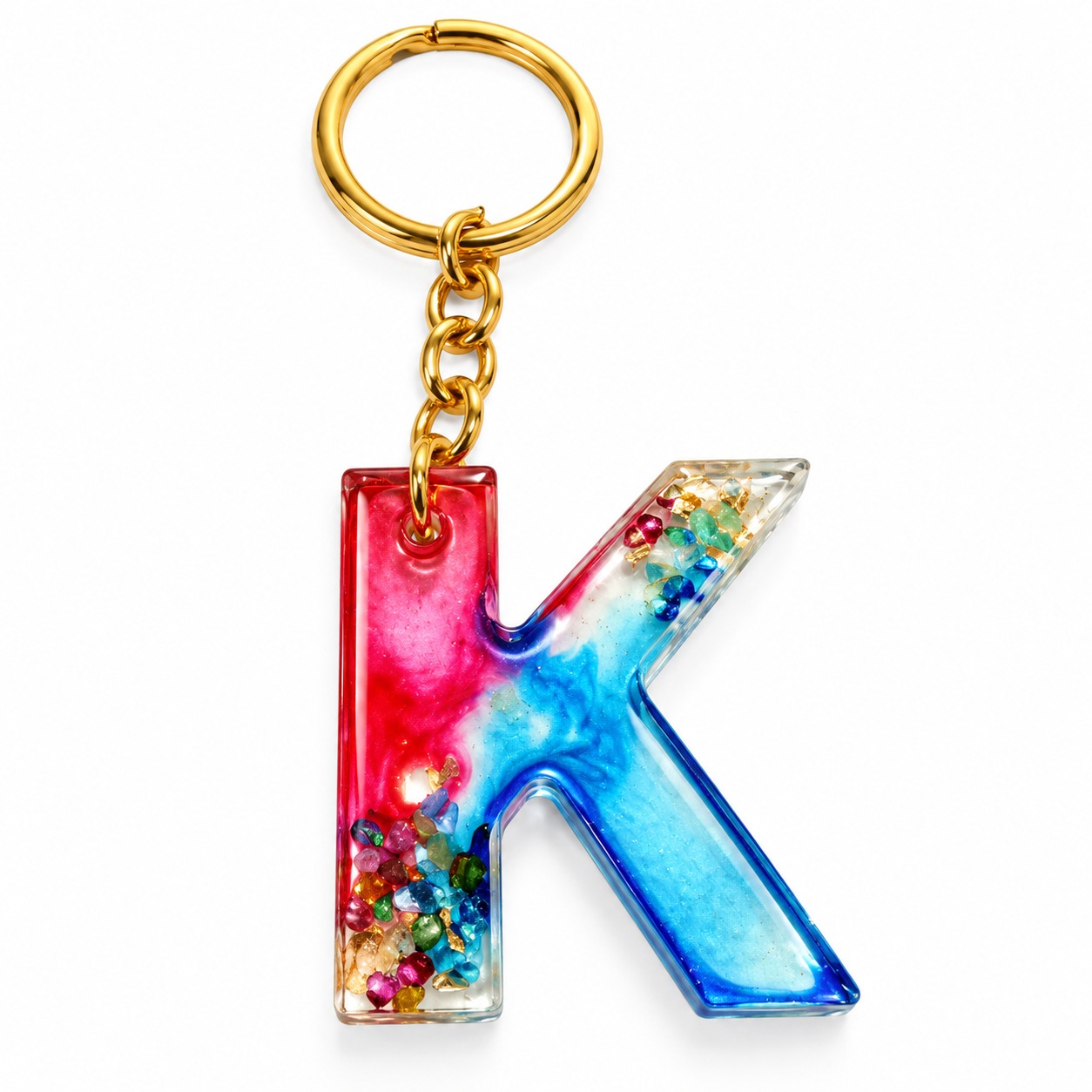 Alphabet Epoxy Resin Keychain