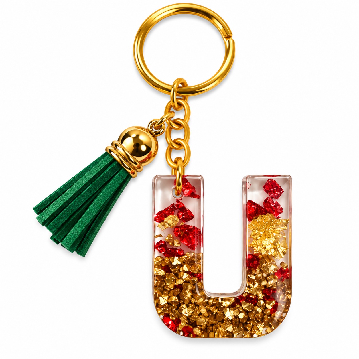 Alphabet Epoxy Resin Keychain