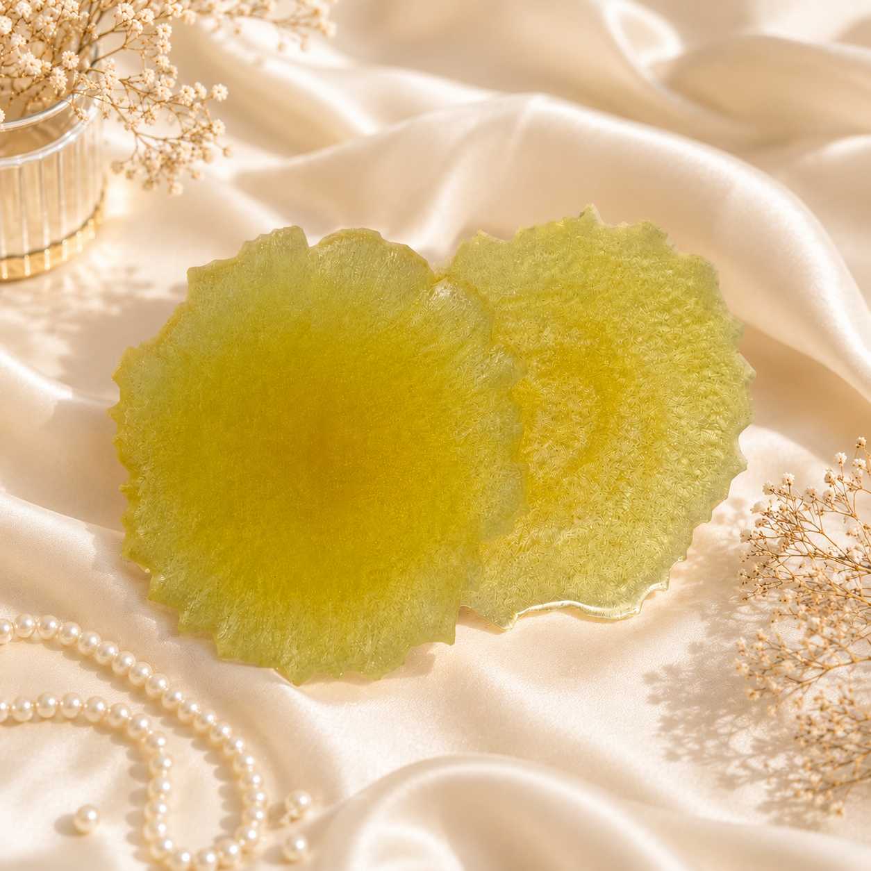 Resin Luxury Tea Coaster with stand (4 pc set)