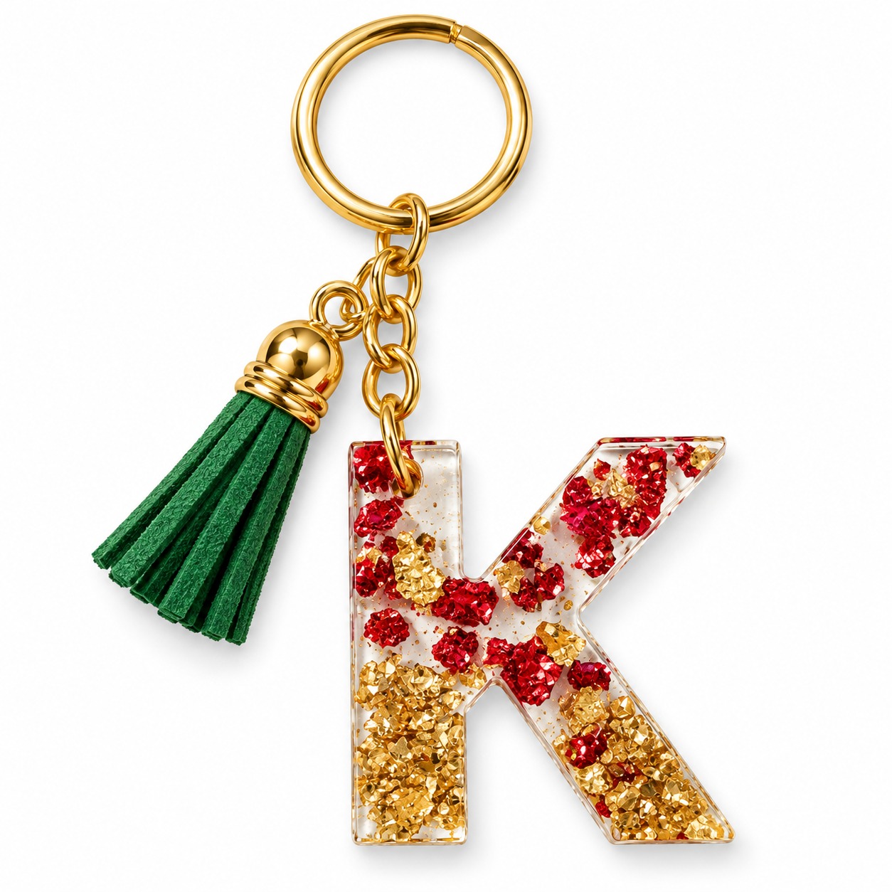 Alphabet Epoxy Resin Keychain
