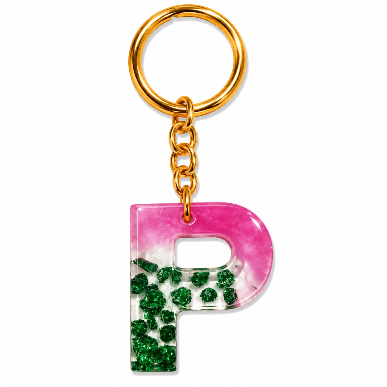 Alphabet Epoxy Resin Keychain