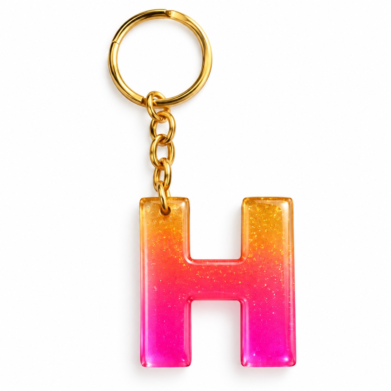 Alphabet Epoxy Resin Keychain