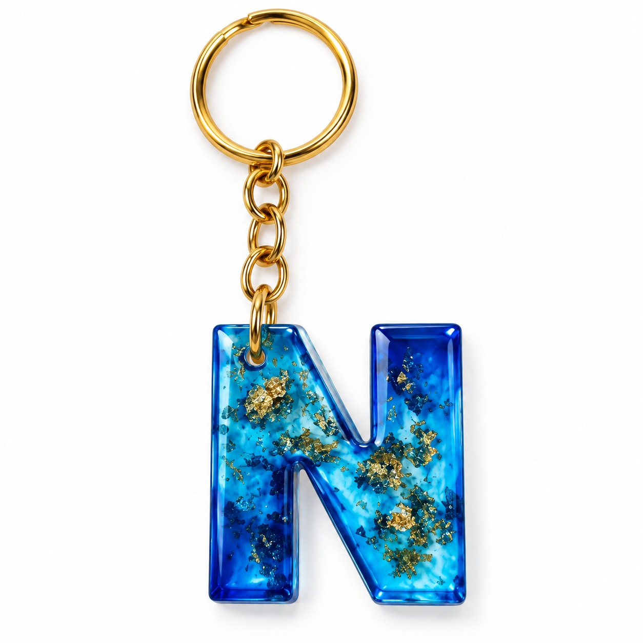 Alphabet Epoxy Resin Keychain