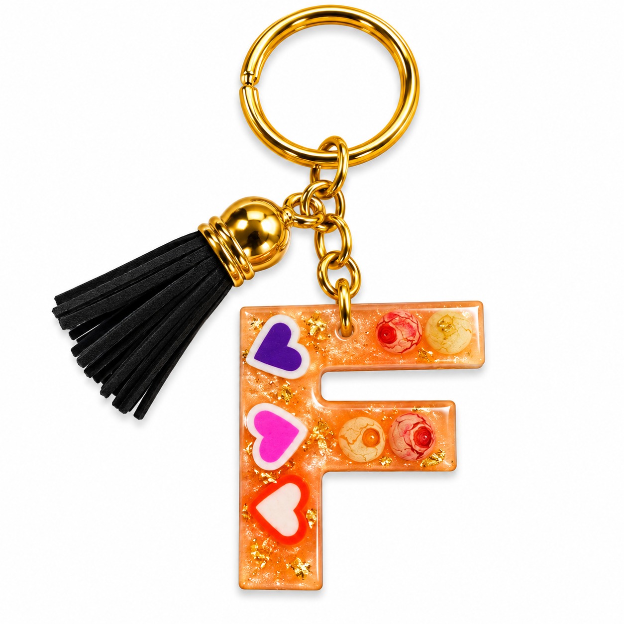 Alphabet Epoxy Resin Keychain