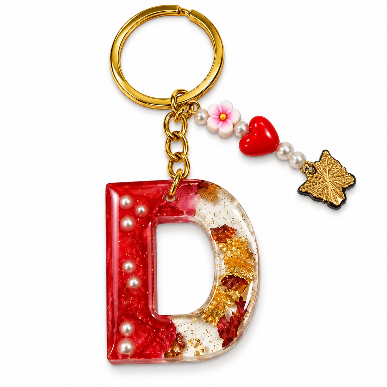 Alphabet Epoxy Resin Keychain