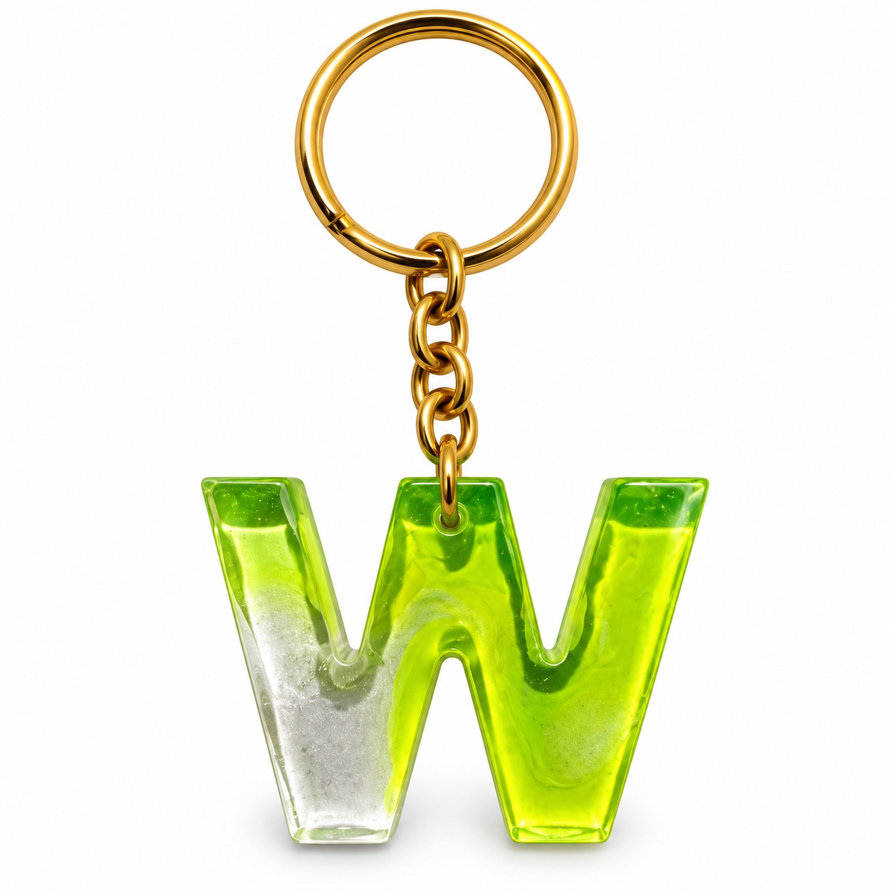 Alphabet Epoxy Resin Keychain